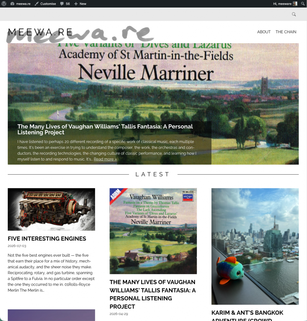Screen shot of the meewa.re site before the update
